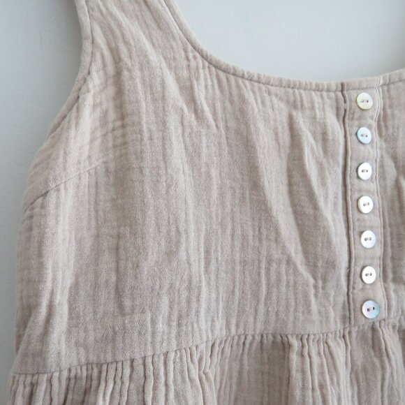 URBAN OUTFITTERS Gauzy 100% Cotton Tiered Tank Dress in Cream Coastal Boho XS - Picture 12 of 15